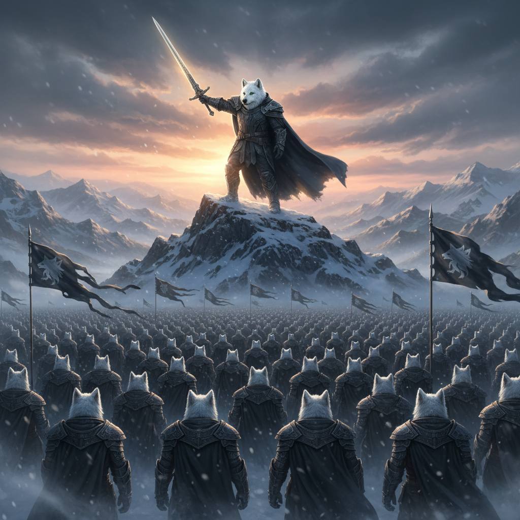 White Wolf leading the army