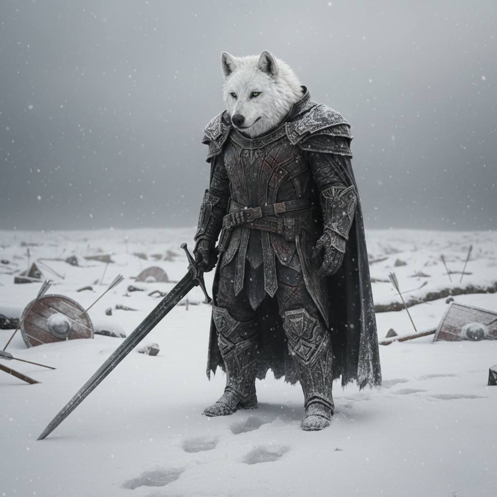 White Wolf on battlefield